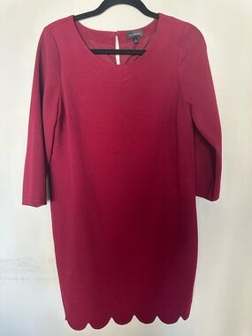 The Limited Wine Red Textured Shift Dress